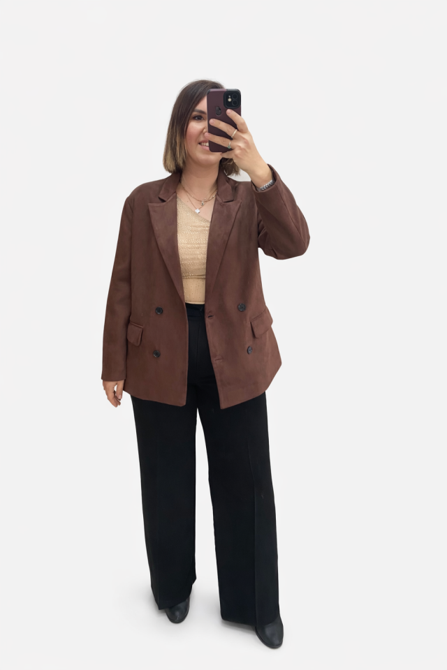 SÜET BLAZER CEKET(kahverengi)