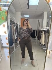 LEOPAR DESEN TRİKO(BEJ)