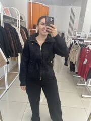 YUMOŞ ÖNDEN FERMUARLI HIRKA(SİYAH)