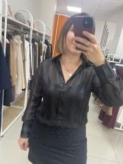 TÜL ŞERİT DETAY GÖMLEK