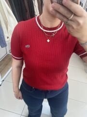 KISA KOL TRİKO KAZAK(KIRMIZI)