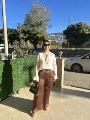 TAŞ DETAYLI ŞİFON BLUZ(KREM)