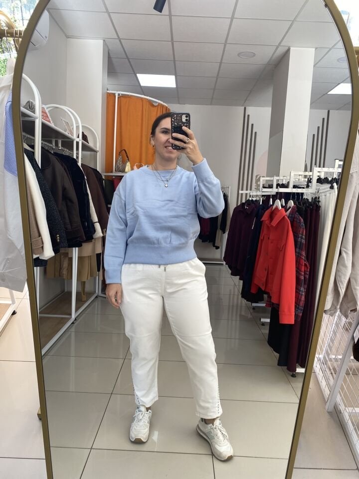 YUVARLAK YAKA KAZAK(MAVİ)