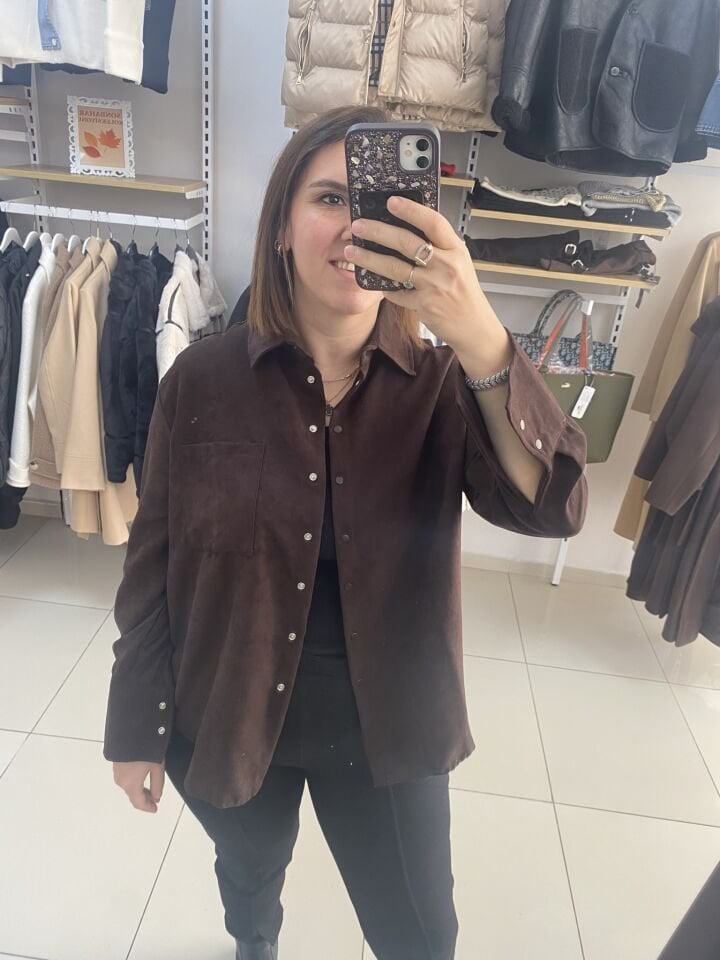 SÜET GÖMLEK(Kahverengi)