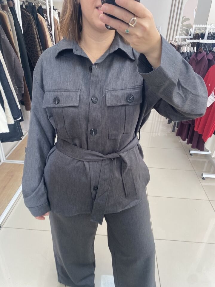 ALT ÜST GÖMLEKLİ TAKIM(GRİ)