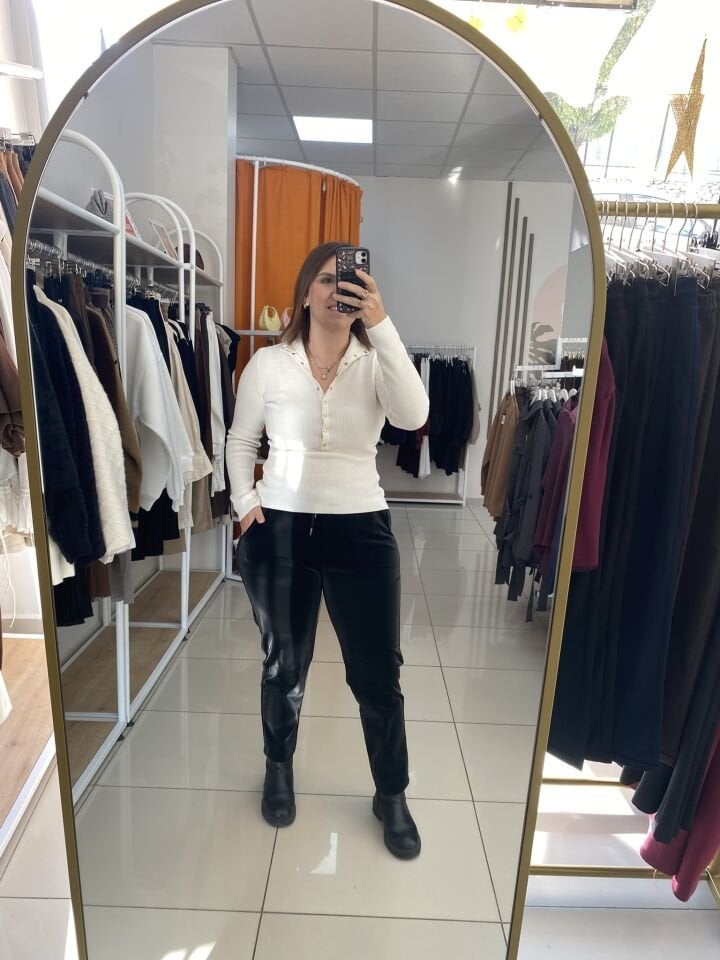 DERİ SÜET KUMAŞ PANTOLON(SİYAH)