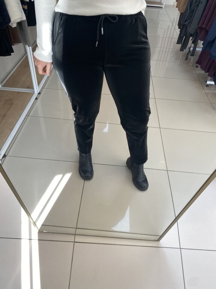 DERİ SÜET KUMAŞ PANTOLON(SİYAH)