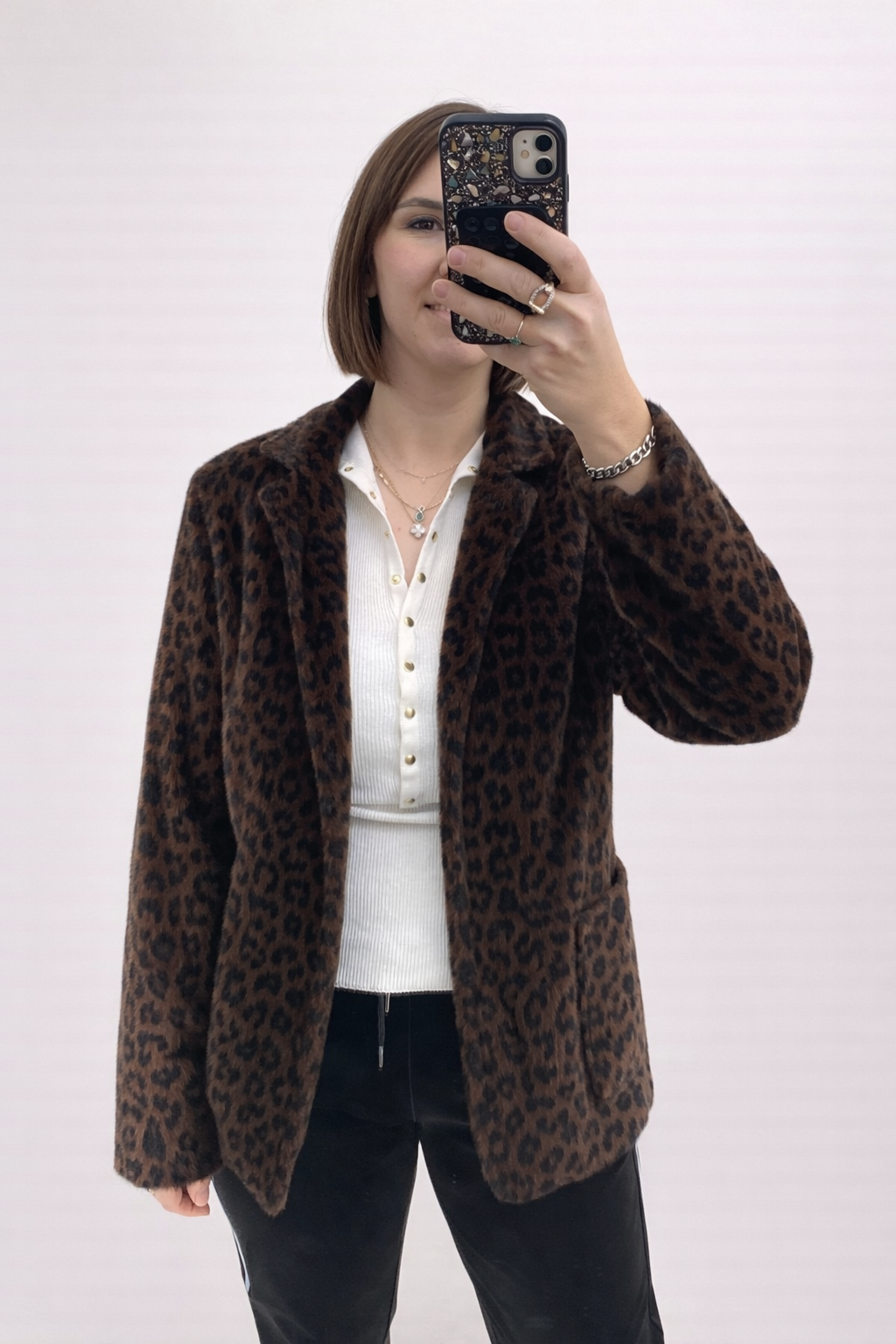 PELUŞ BLAZER CEKET (LEOPAR)