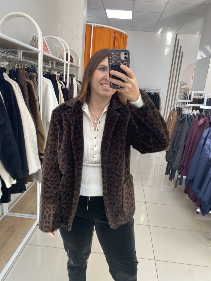 PELUŞ BLAZER CEKET (LEOPAR)