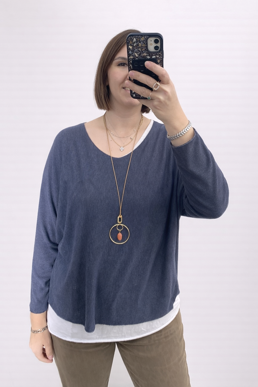 İTHAL BLUZ (LACİVERT)