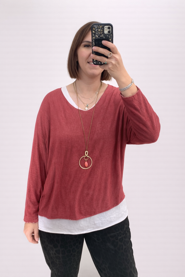 İTHAL BLUZ (GÜL KURUSU)