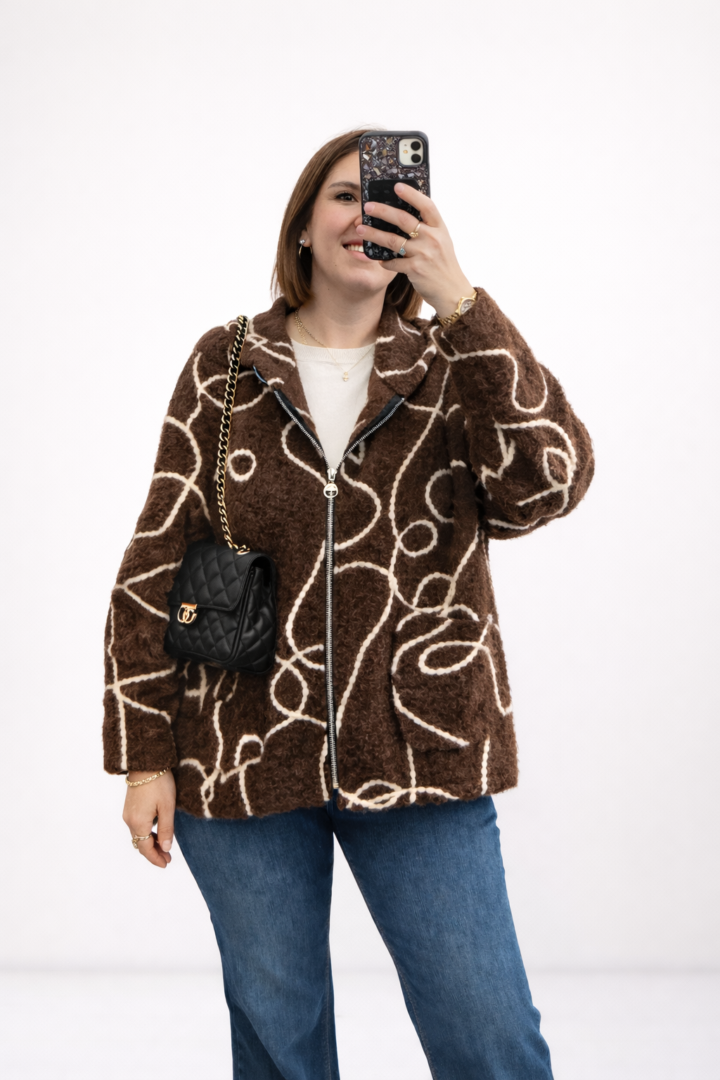 PELUŞ  KAPÜŞONLU KEÇE CEKET