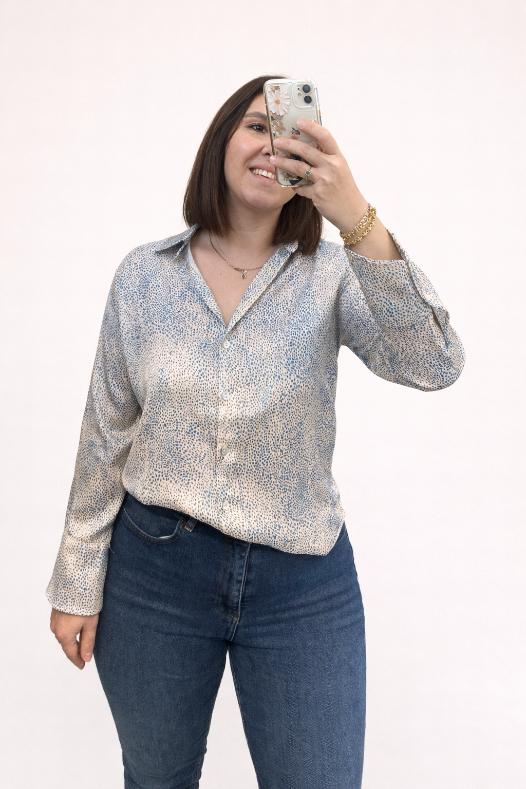 SATEN DESENLİ GÖMLEK