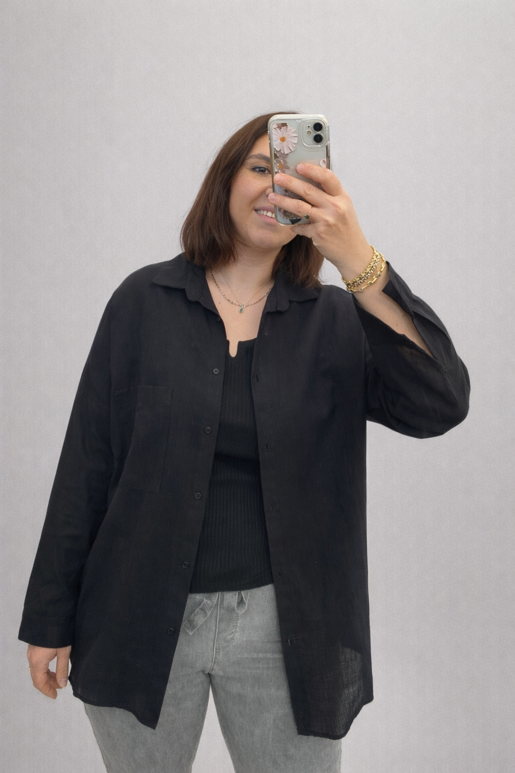 KETEN GÖMLEK(SİYAH)