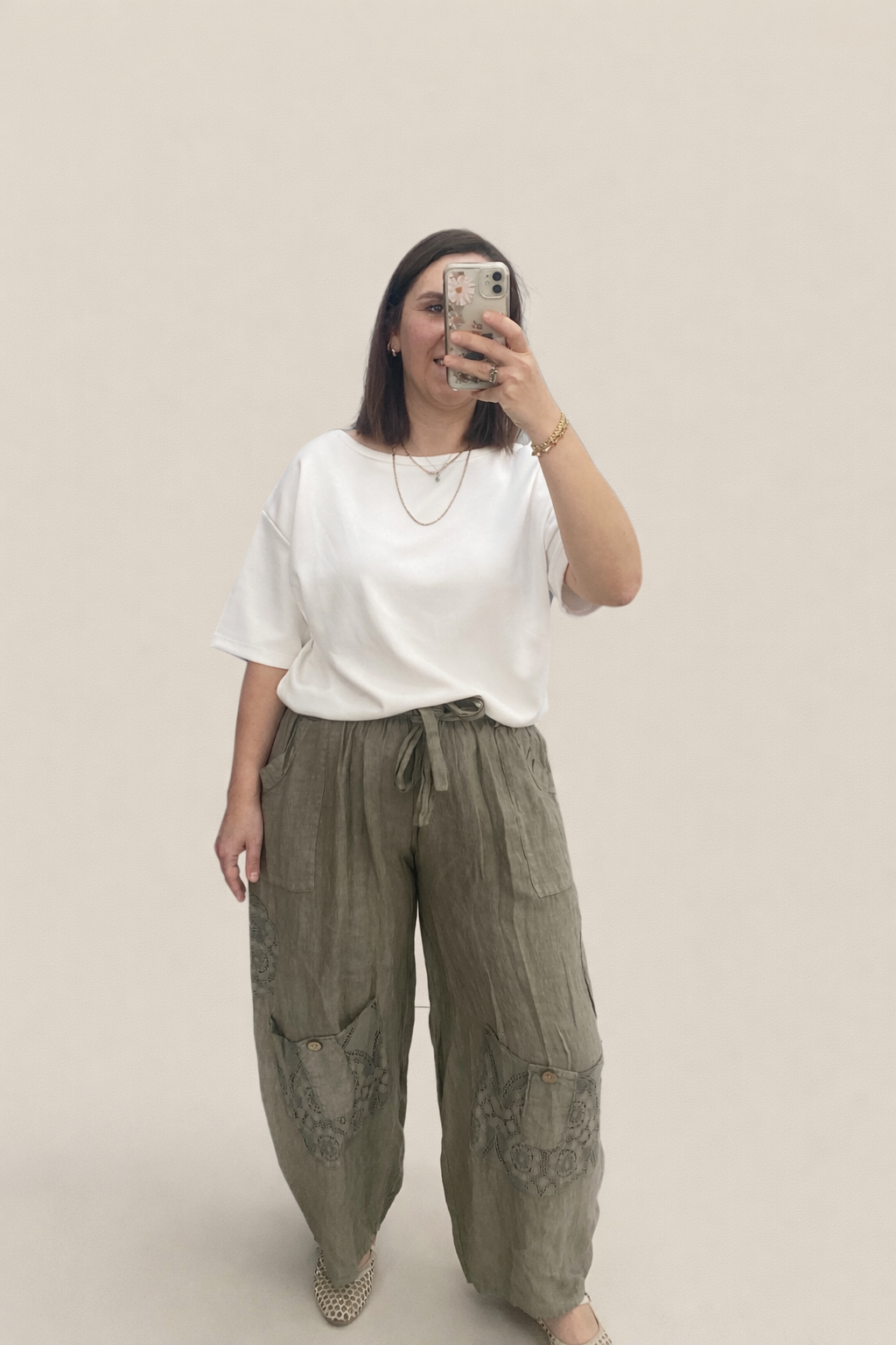 KETEN DANTELLİ  PANTOLON(HAKİ)